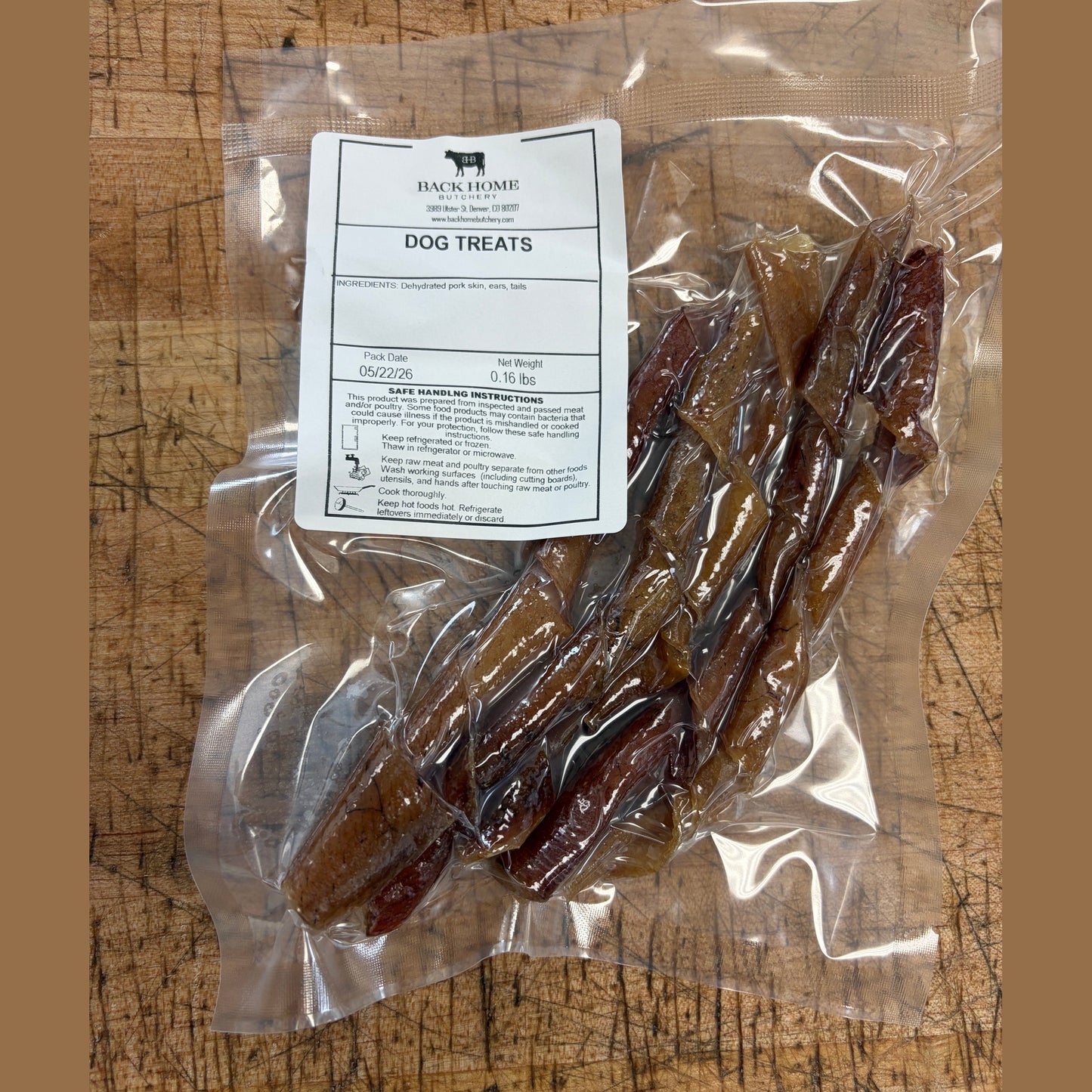 Dehydrated Pork Skin Dog Treats -  Local Heritage Breed