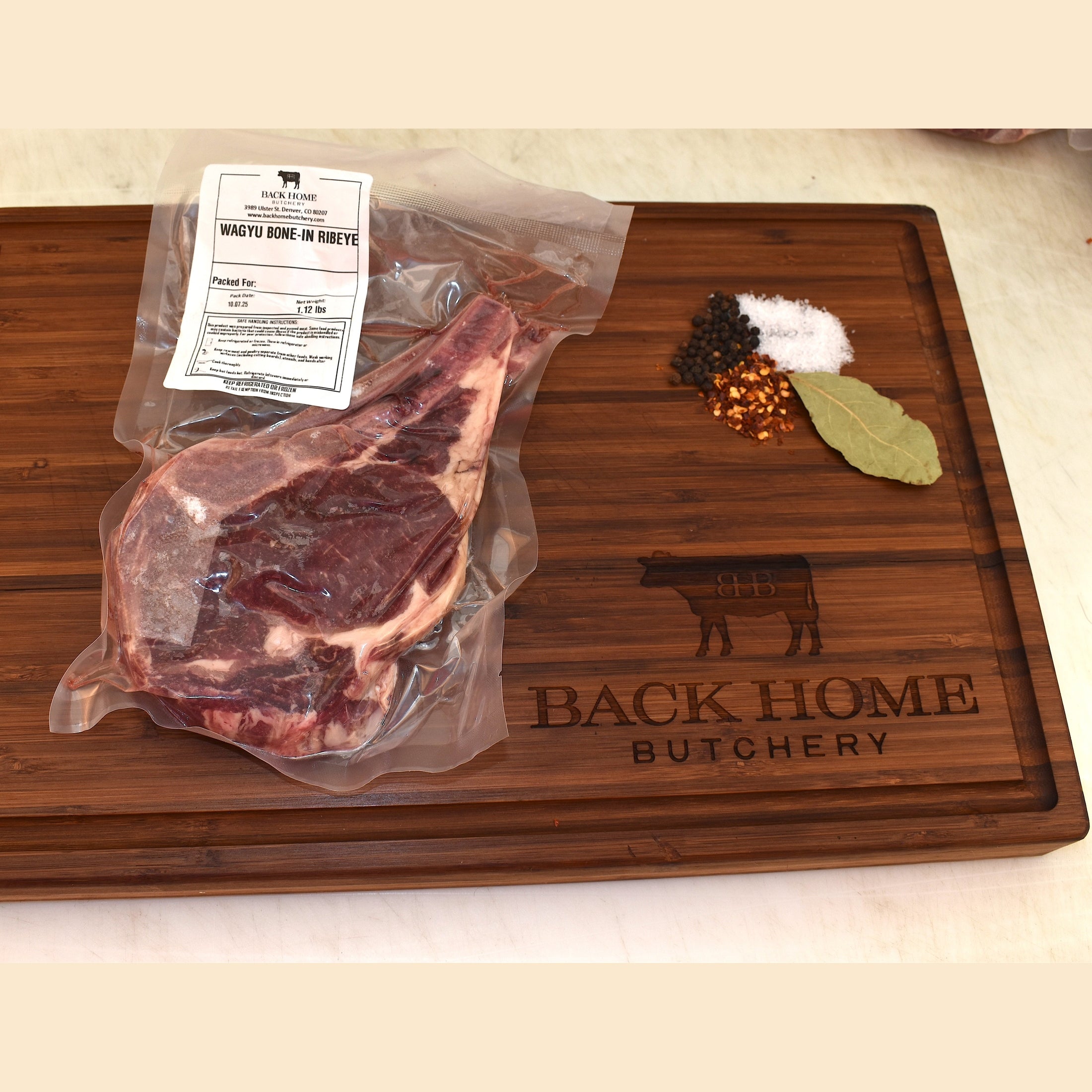 Home Butchery Grass Fed American Wagyu - Bone in Ribeye – Back Home Butchery